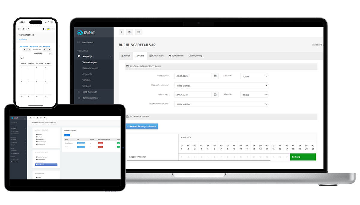 Vermietungssoftware Rentsoft intuitive Bedienung